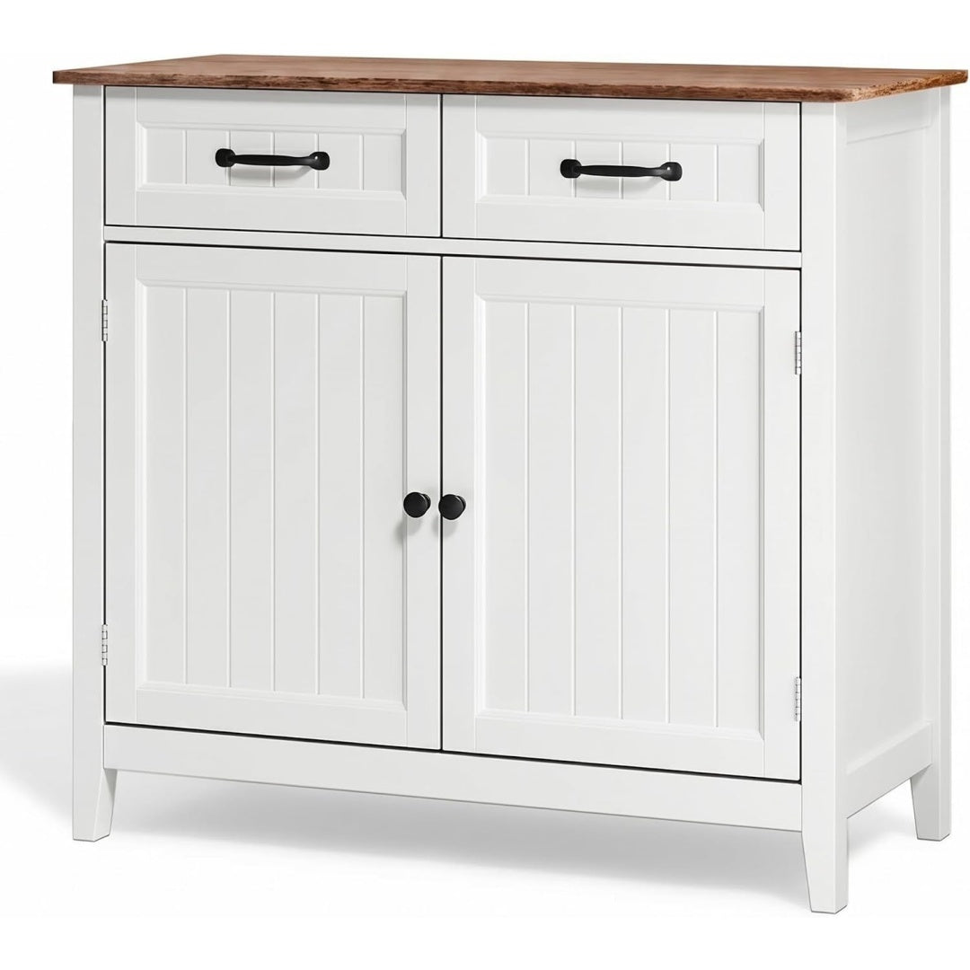 Une touche de caractere, buffet avec tiroirs, aux lignes contemporaines dans un ton blanc, reference SB969642