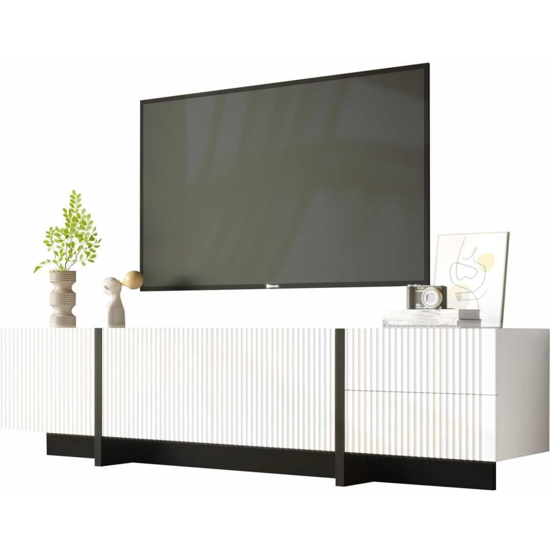 Une touche de caractere, commode avec tiroirs, avec portes dans un ton blanc et noir, reference OB1452518