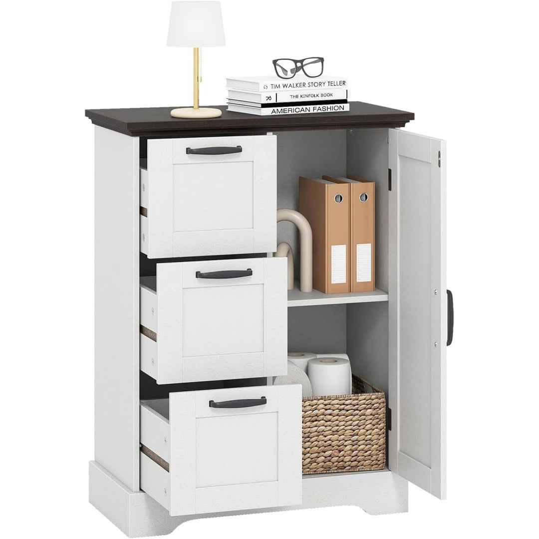 Pour un interieur harmonieux, buffet avec tiroirs, avec portes en finition blanc, reference OS5567618