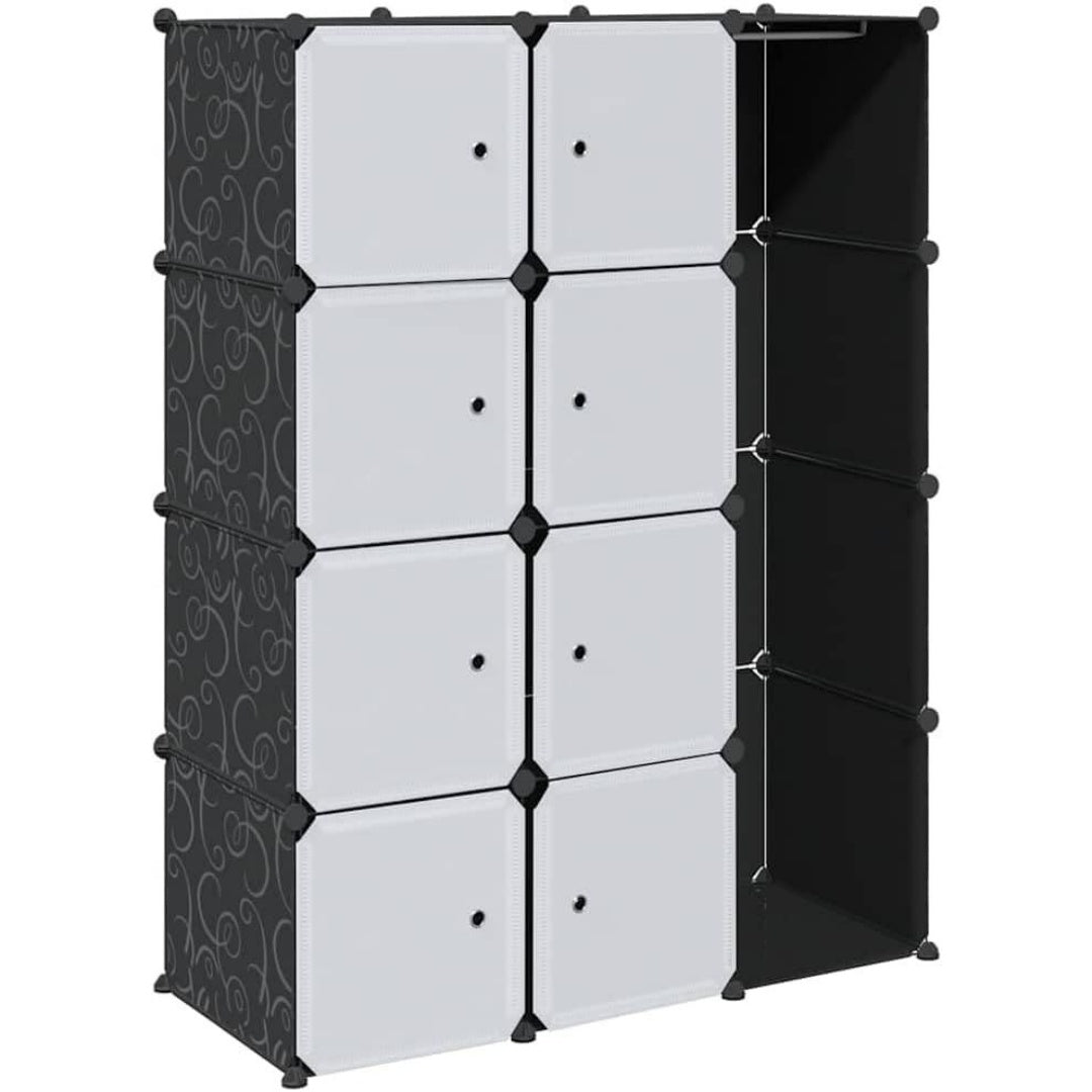 Le charme du rangement avec ce armoire aux lignes soignees, coloris blanc et noir, reference YV1313060