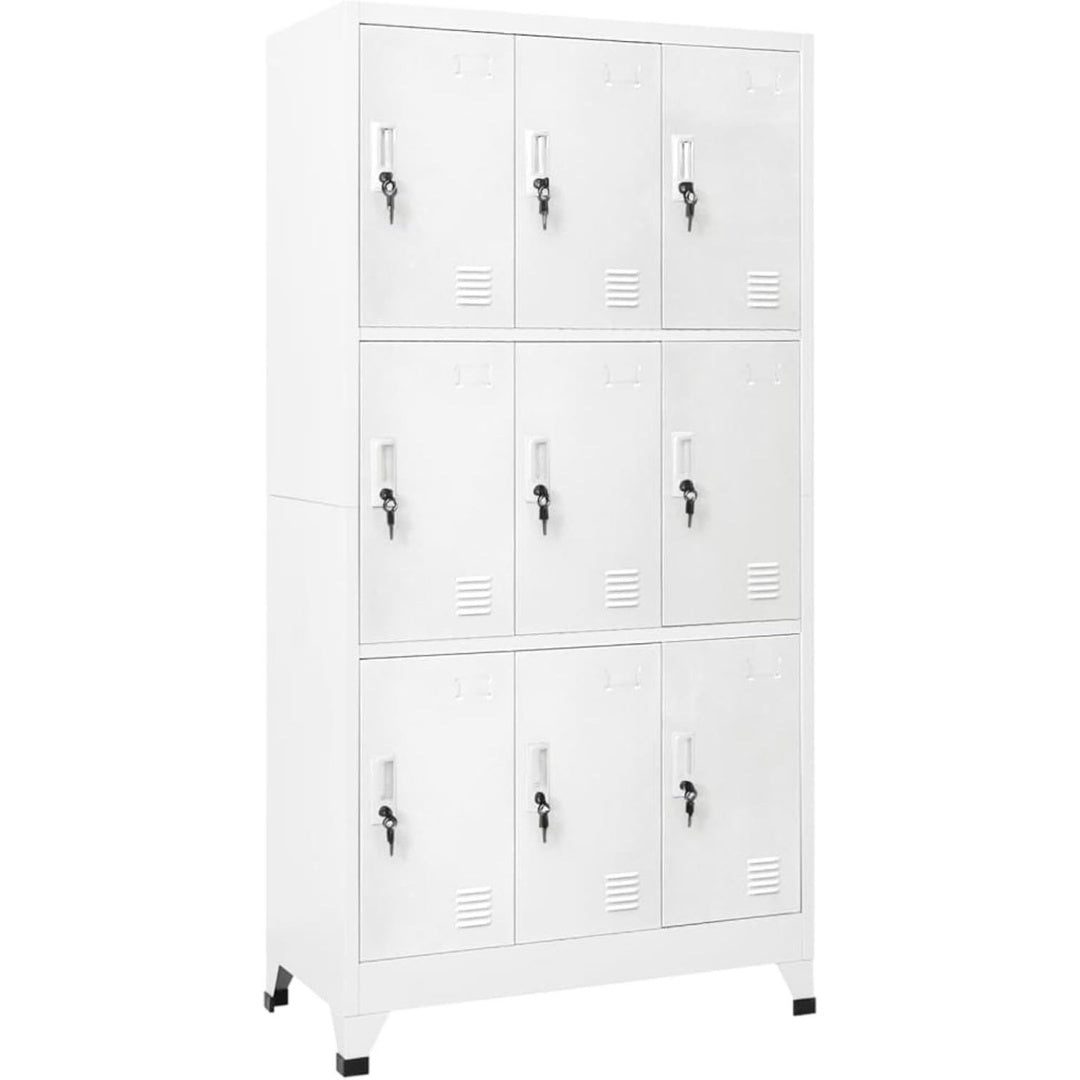 Un espace mieux organise grace a ce armoire avec portes, au style industriel, finition gris, reference AA3502