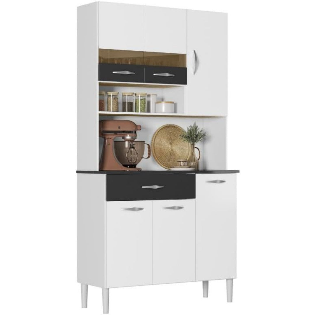 Une touche de caractere, buffet avec tiroirs, avec portes dans un ton blanc et noir, reference VE4643256