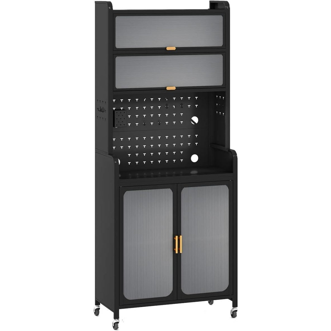 Pour un interieur harmonieux, buffet avec portes, avec etageres en finition vert, reference PC5822676