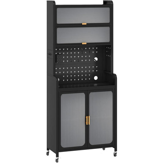 Pour un interieur harmonieux, buffet avec portes, avec etageres en finition vert, reference PC5822676