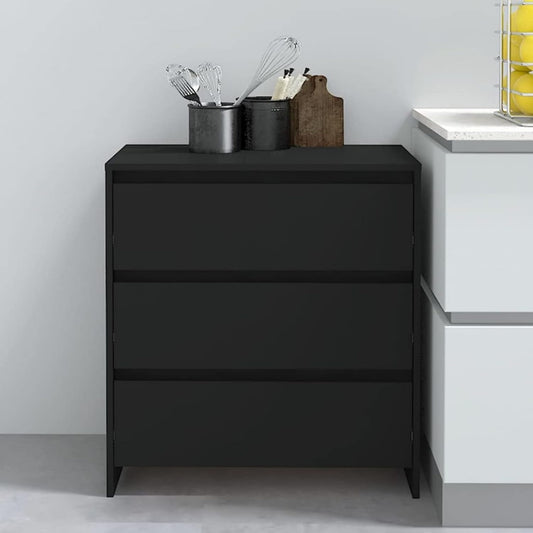 Un espace mieux organise grace a ce buffet avec tiroirs, avec portes, finition noir, reference RS9629534