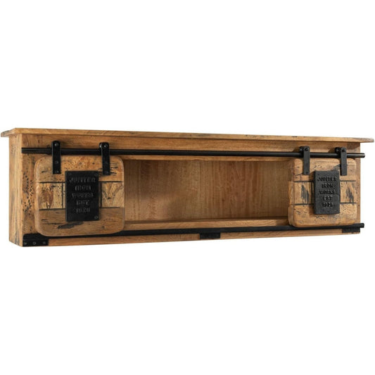 Une silhouette equilibree pour ce bibliotheque avec etageres, a l'aspect bois, teinte naturel et bois naturel