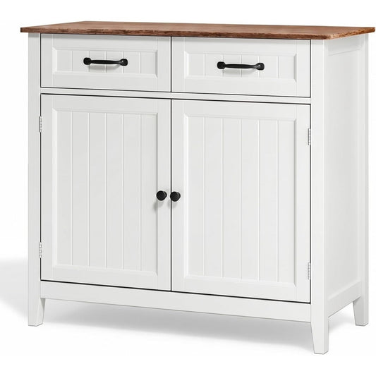 Une touche de caractere, buffet avec tiroirs, aux lignes contemporaines dans un ton blanc, reference SB969642