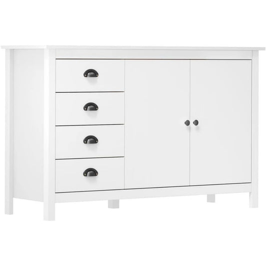 Une touche de caractere, buffet avec tiroirs, avec portes dans un ton blanc et bois naturel, reference KZ9285