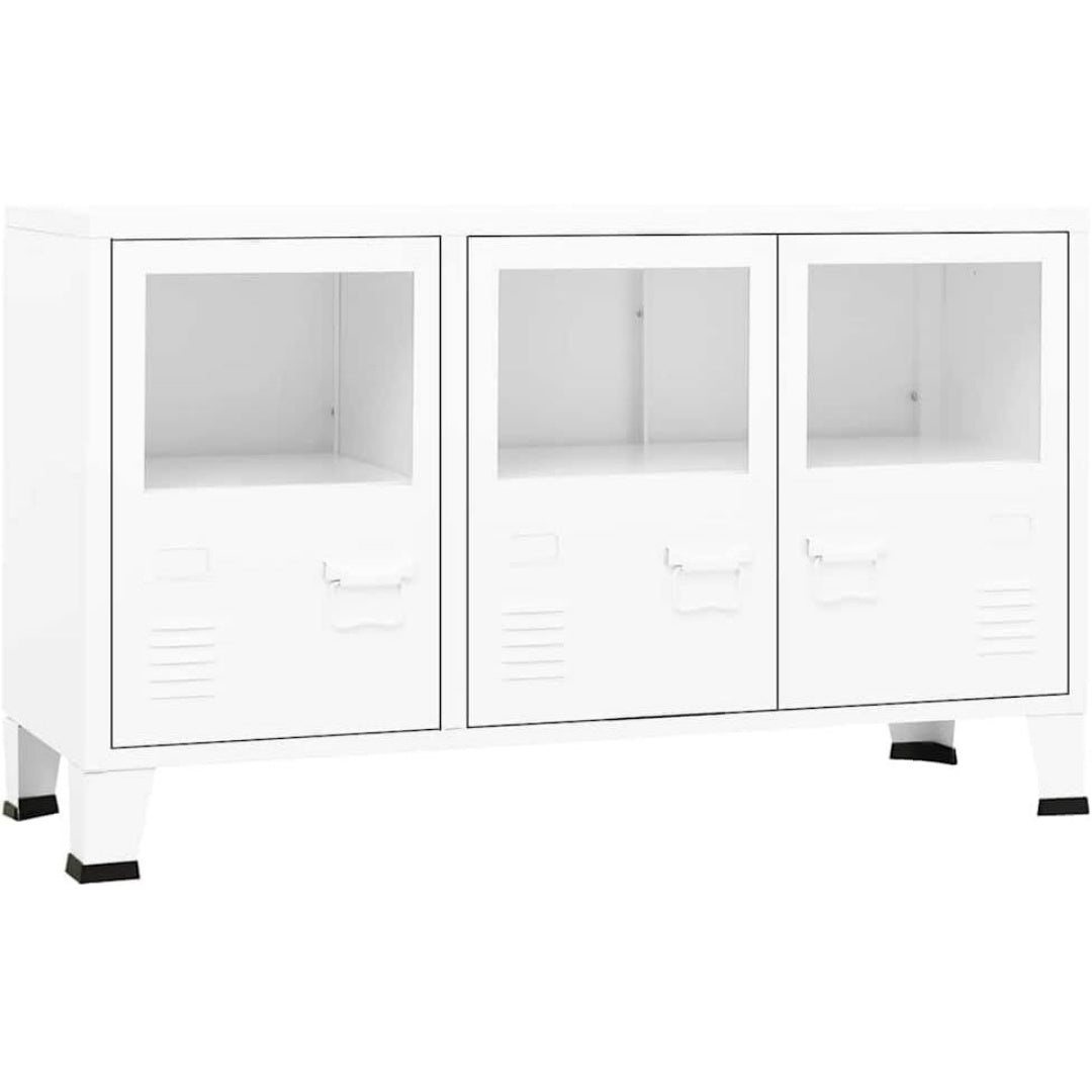 Une touche de caractere, buffet avec portes, aux accents metalliques dans un ton blanc, reference AC9591577