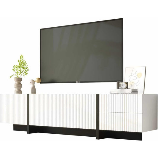 Une touche de caractere, commode avec tiroirs, avec portes dans un ton blanc et noir, reference OB1452518