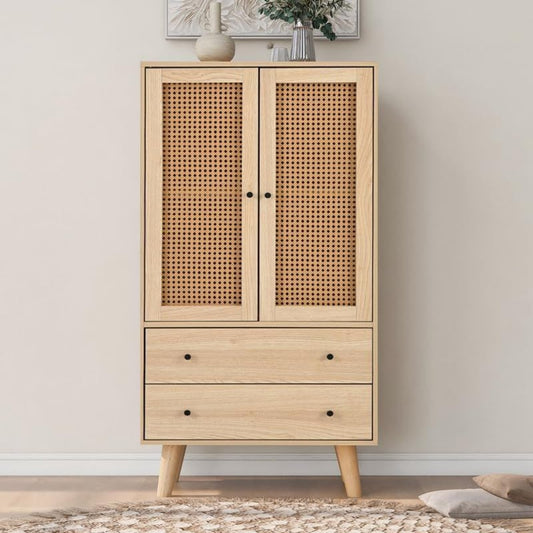 Une silhouette equilibree pour ce buffet avec tiroirs, avec portes, teinte bois naturel, reference ED8707889