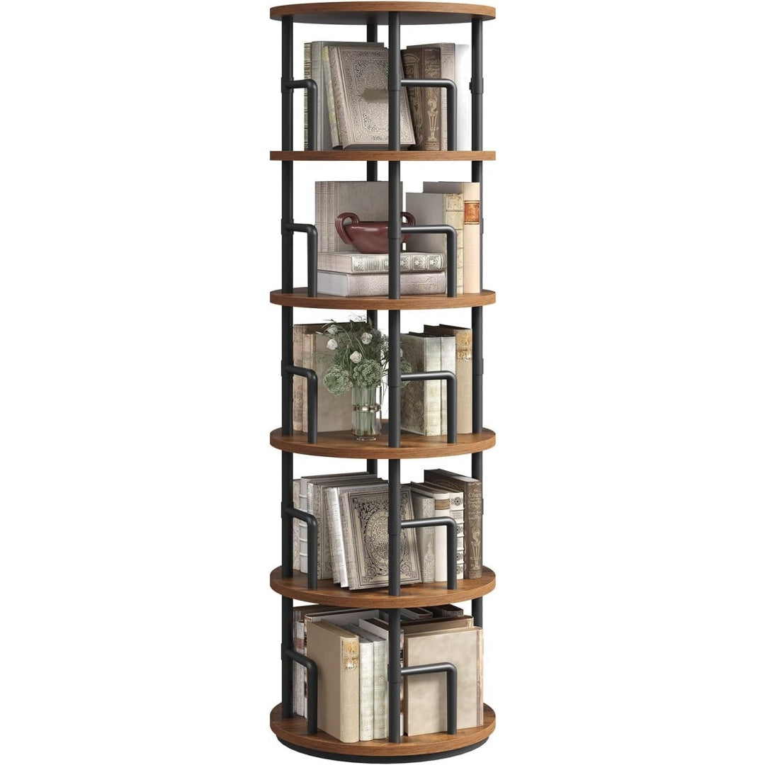 Une silhouette equilibree pour ce bibliotheque avec portes, avec etageres, teinte noir et marron, reference S