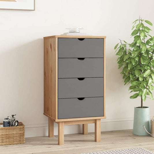 Le charme du rangement avec ce buffet avec tiroirs, a l'aspect bois, coloris gris et marron, reference NM3021