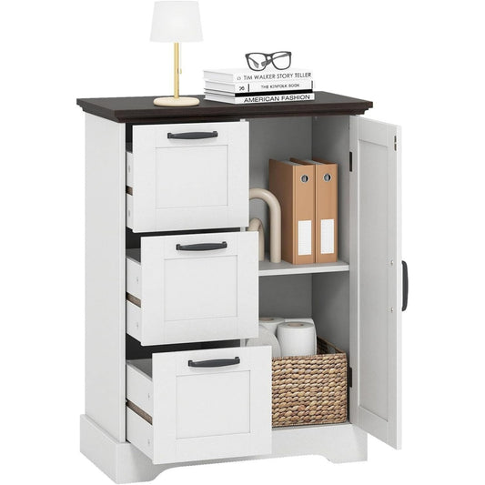 Pour un interieur harmonieux, buffet avec tiroirs, avec portes en finition blanc, reference OS5567618