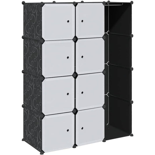 Le charme du rangement avec ce armoire aux lignes soignees, coloris blanc et noir, reference YV1313060