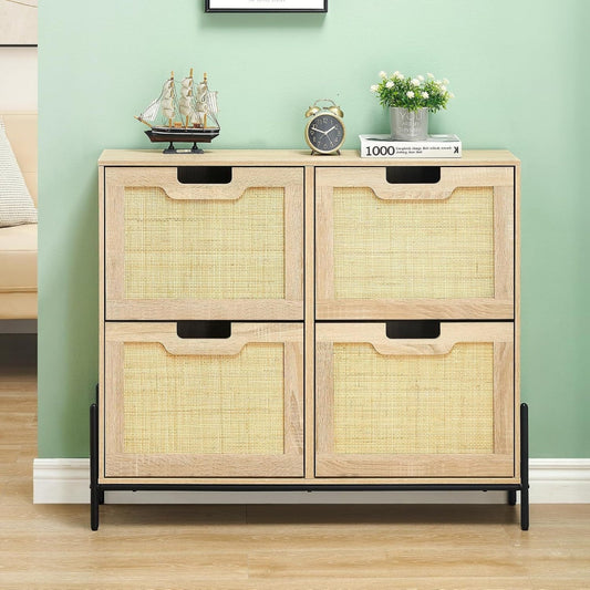 Pour un interieur harmonieux, bibliotheque avec portes, avec etageres en finition naturel et bois naturel, re