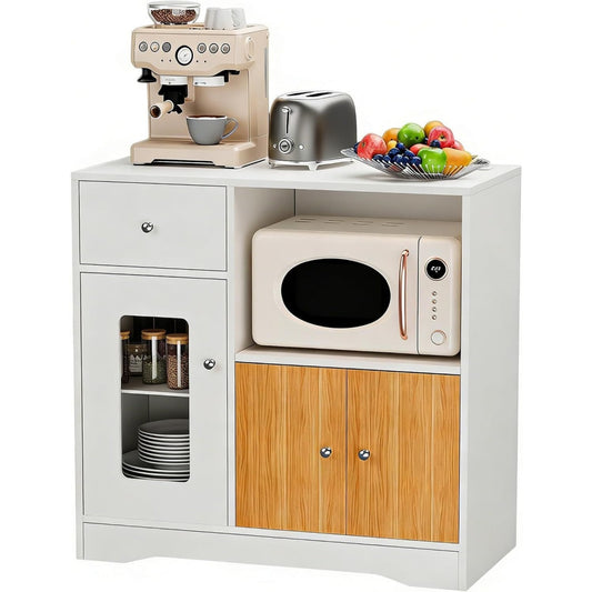 Une touche de caractere, buffet avec tiroirs, avec etageres dans un ton blanc, reference FA2938005