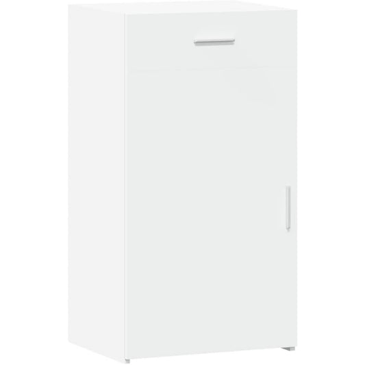 Une silhouette equilibree pour ce buffet avec tiroirs, avec portes, teinte blanc et bois naturel, reference S