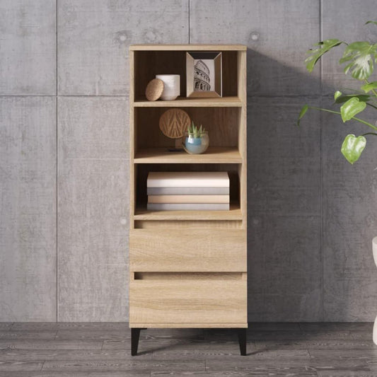 Une silhouette equilibree pour ce buffet avec tiroirs, avec portes, teinte chene et bois naturel, reference L