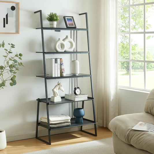 Une silhouette equilibree pour ce bibliotheque avec portes, avec etageres, teinte noir, reference JL7417362