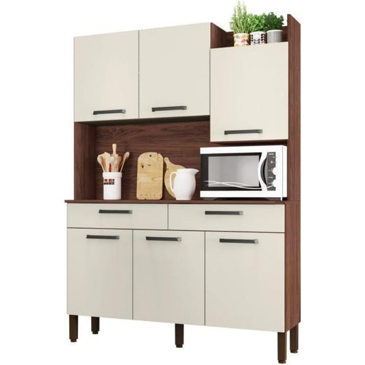 Une silhouette equilibree pour ce buffet avec tiroirs, avec portes, teinte blanc, reference QV9263022