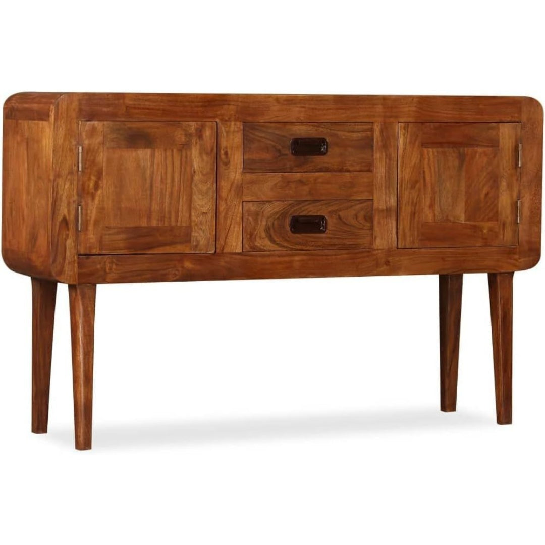 Une silhouette equilibree pour ce buffet a l'aspect bois, teinte bois naturel, reference KL9558687