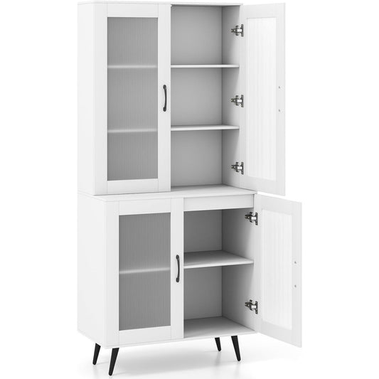 Le charme du rangement avec ce buffet avec portes, avec etageres, coloris blanc et vert, reference WC3299036