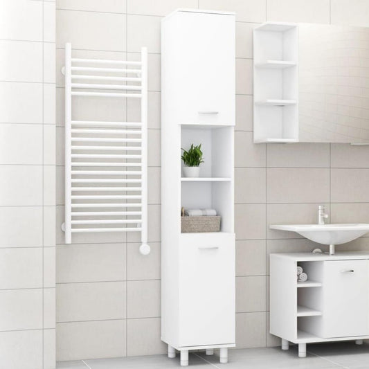 Le charme du rangement avec ce buffet avec portes, avec etageres, coloris blanc et bois naturel, reference DM