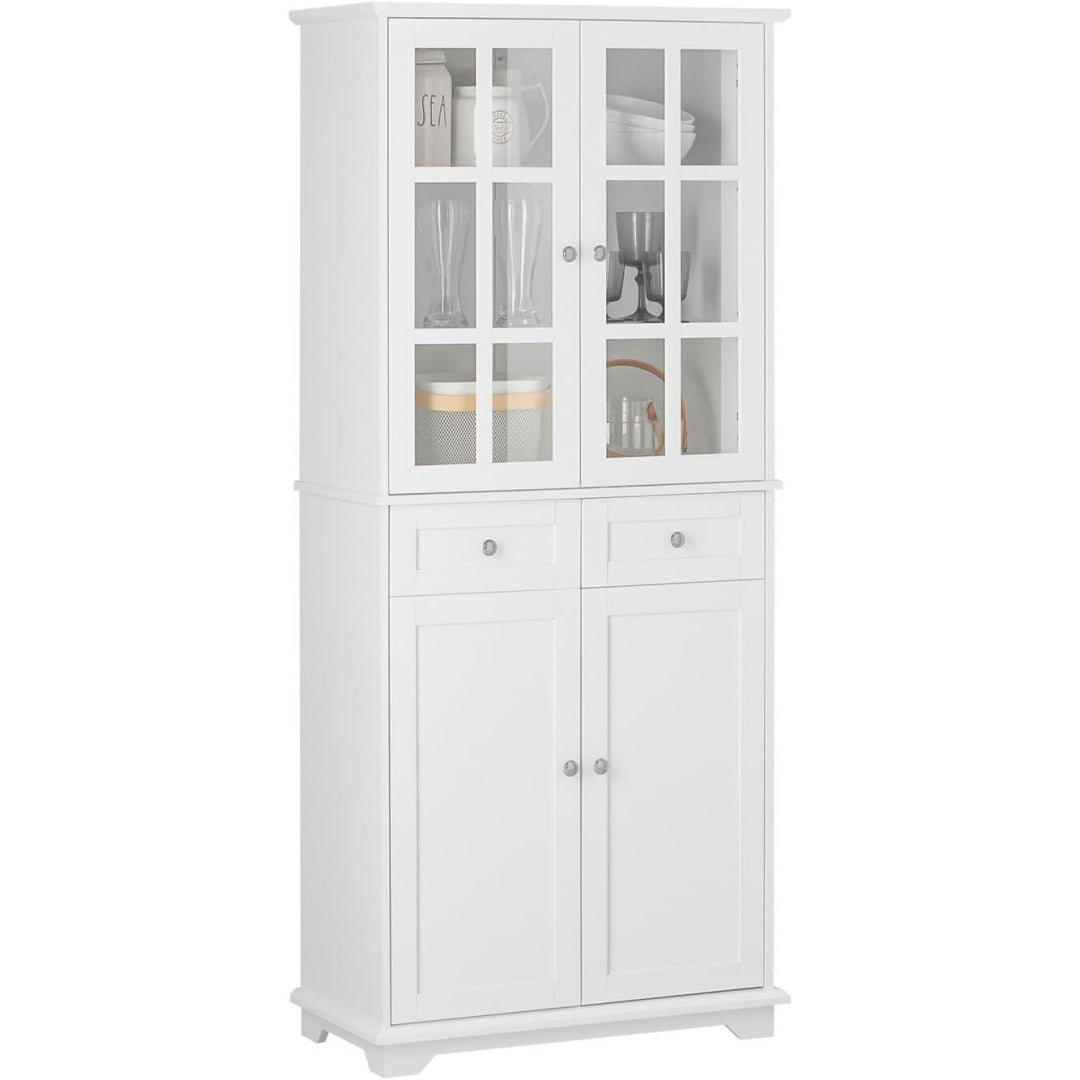 Pour un interieur harmonieux, buffet avec tiroirs, avec portes en finition blanc et vert, reference HN1856002