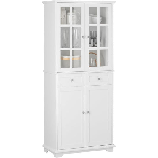Pour un interieur harmonieux, buffet avec tiroirs, avec portes en finition blanc et vert, reference HN1856002