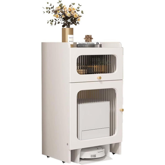 Un espace mieux organise grace a ce commode avec tiroirs, avec portes, finition blanc, reference EU8467787