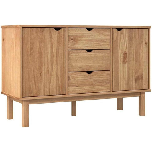 Le charme du rangement avec ce buffet avec tiroirs, avec portes, coloris naturel et bois naturel, reference B