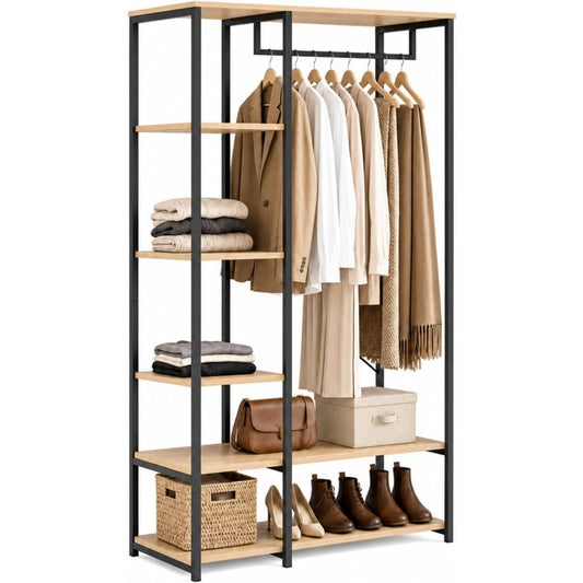 Le charme du rangement avec ce bibliotheque avec portes, avec etageres, coloris bois naturel, reference PG111