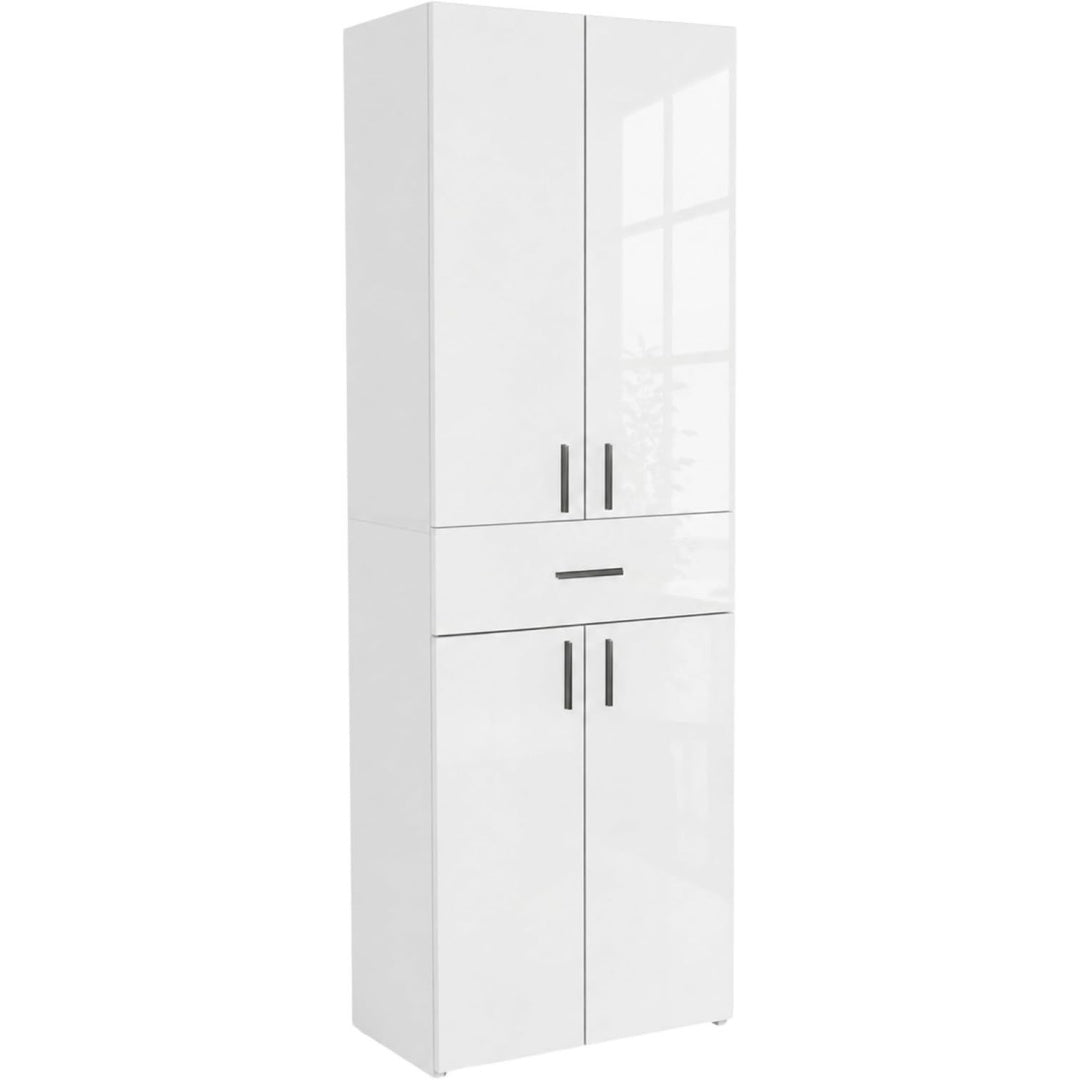 Un espace mieux organise grace a ce commode avec tiroirs, avec portes, finition blanc, reference TG7881203