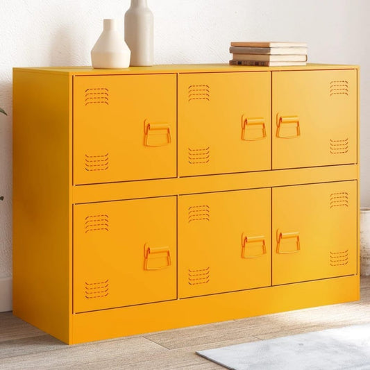 Un espace mieux organise grace a ce buffet avec portes, aux accents metalliques, finition vert, reference OH7