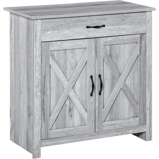 Le charme du rangement avec ce buffet avec tiroirs, avec portes, coloris noir et gris, reference HY6836194