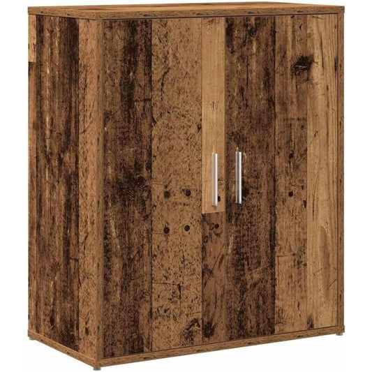 Une touche de caractere, buffet avec portes, a l'aspect bois dans un ton bois naturel et vert, reference RC68