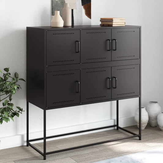 Un espace mieux organise grace a ce buffet avec portes, finition noir, reference UN6824127