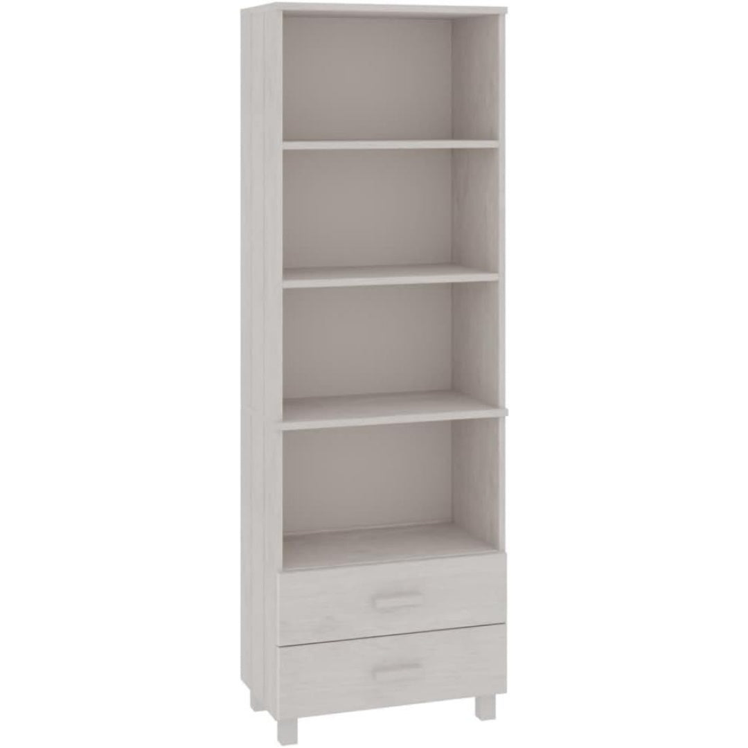 Pour un interieur harmonieux, buffet avec tiroirs, avec portes en finition blanc et bois naturel, reference L