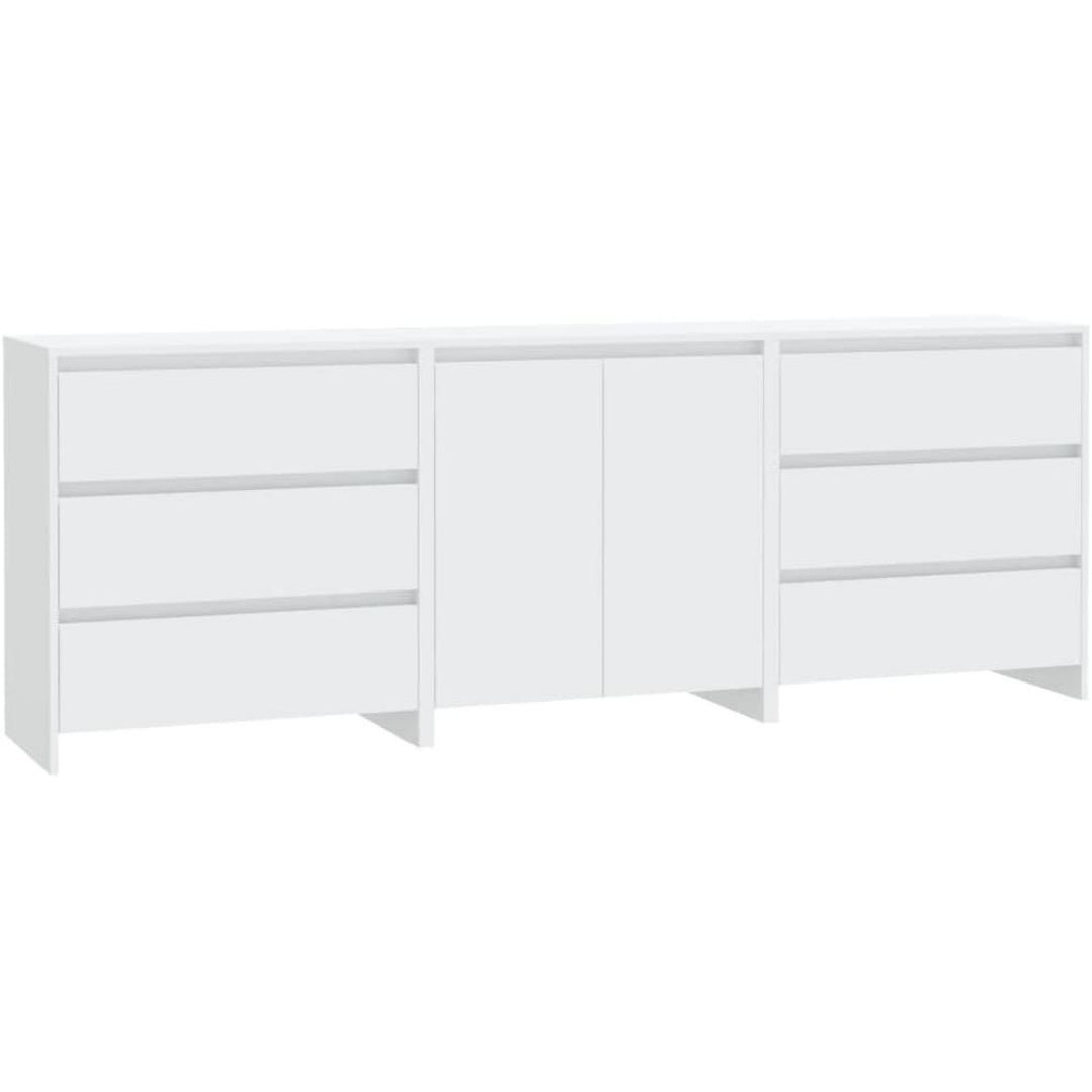 Une touche de caractere, buffet avec portes, a l'aspect bois dans un ton blanc et bois naturel, reference WY3