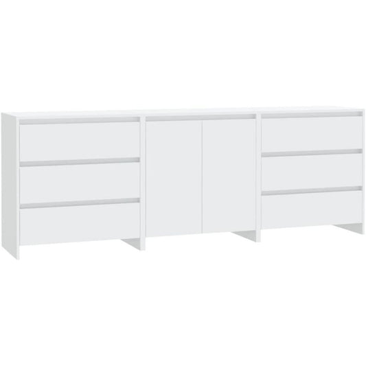 Une touche de caractere, buffet avec portes, a l'aspect bois dans un ton blanc et bois naturel, reference WY3