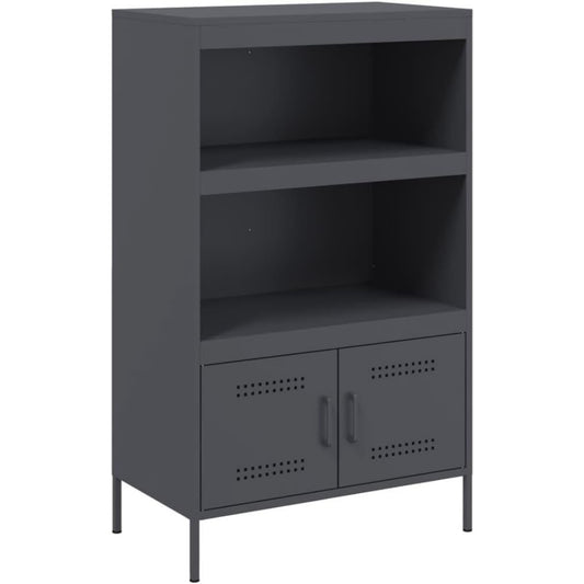 Le charme du rangement avec ce buffet avec portes, avec etageres, coloris anthracite, reference DP0812722